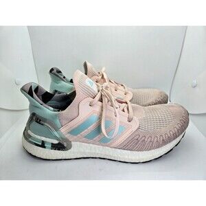 Adidas UltraBoost 20 Shoes Womens 11 Pink Mint Running Athletic Workout Sneakers